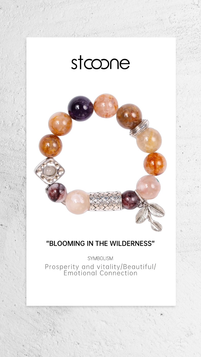 Flower Inclusion Crystal bracelet ORIGINAL DESIGN BRAND Natural/Unique/handmade Lucky Charm, Energy Balancing, Good Gift, Trendy Accessories