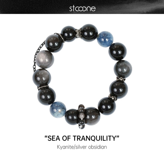 Kyanite/silver obsidian bracelet ORIGINAL DESIGN BRAND Natural/Unique/handmade Lucky Gift, Energy Balancing, Great, Trendy Accessories