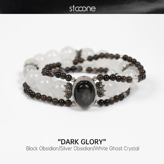 Black obsidian/crystal bead bracelet ORIGINAL DESIGN BRAND Natural/Unique/handmade Lucky Gift, Energy Balancing, Trendy Accessories