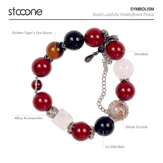 Cinnabar bracelet ORIGINAL DESIGN BRAND Natural/Unique/handmade Lucky Charm, Energy Balancing, Great Gift, Trendy Accessories