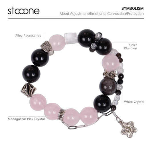 Pink Crystal bracelet ORIGINAL DESIGN BRAND Natural/Unique/handmade Lucky Charm, Energy Balancing, Great Gift, Trendy Accessories