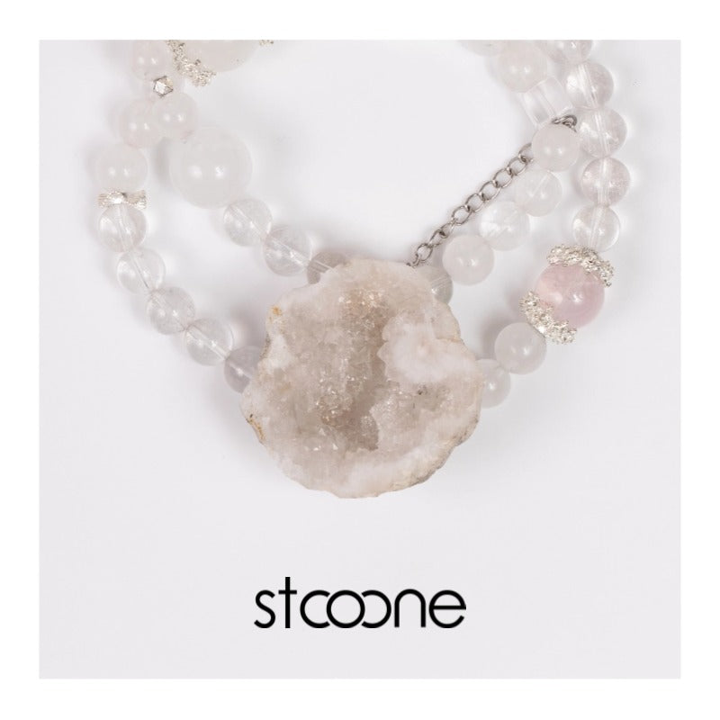 Geode & crystal bead bracelet ORIGINAL DESIGN BRAND Natural/Unique/handmade Lucky Charm, Energy Balancing, Great Gift, Trendy Accessories