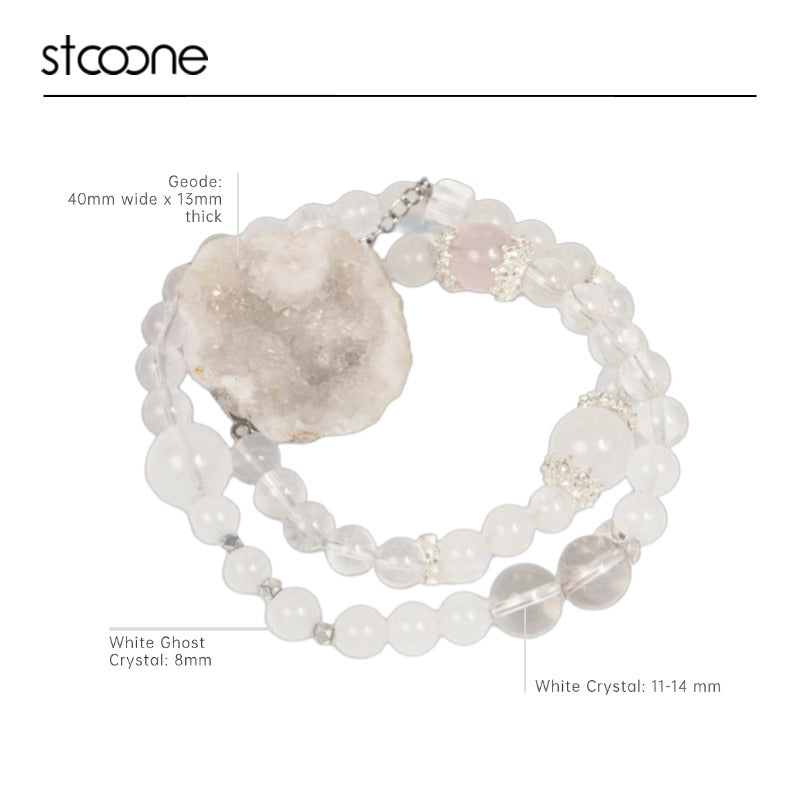 Geode & crystal bead bracelet ORIGINAL DESIGN BRAND Natural/Unique/handmade Lucky Charm, Energy Balancing, Great Gift, Trendy Accessories