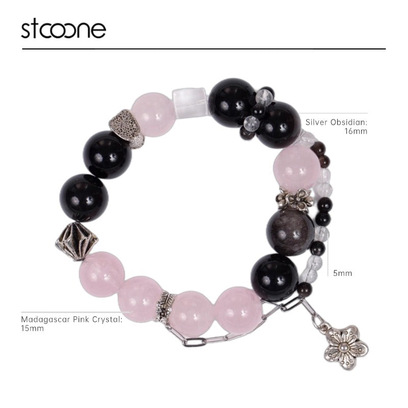 Pink Crystal bracelet ORIGINAL DESIGN BRAND Natural/Unique/handmade Lucky Charm, Energy Balancing, Great Gift, Trendy Accessories