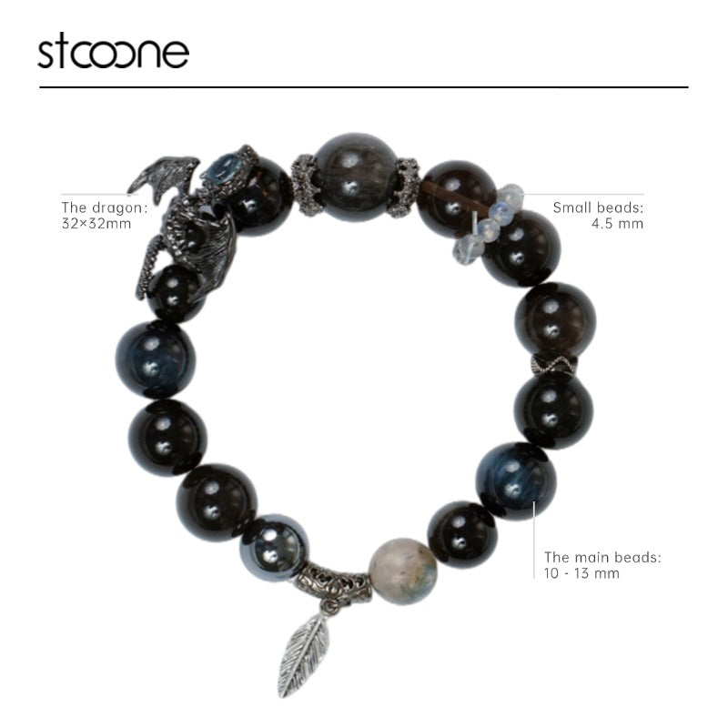 Obsidian crystal bead bracelet ORIGINAL DESIGN BRAND Natural/Unique/handmade Lucky Charm, Energy Balancing, Great Gift, Trendy Accessories