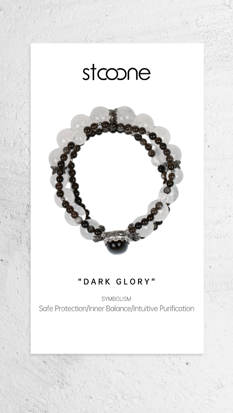 Black obsidian/crystal bead bracelet ORIGINAL DESIGN BRAND Natural/Unique/handmade Lucky Gift, Energy Balancing, Trendy Accessories