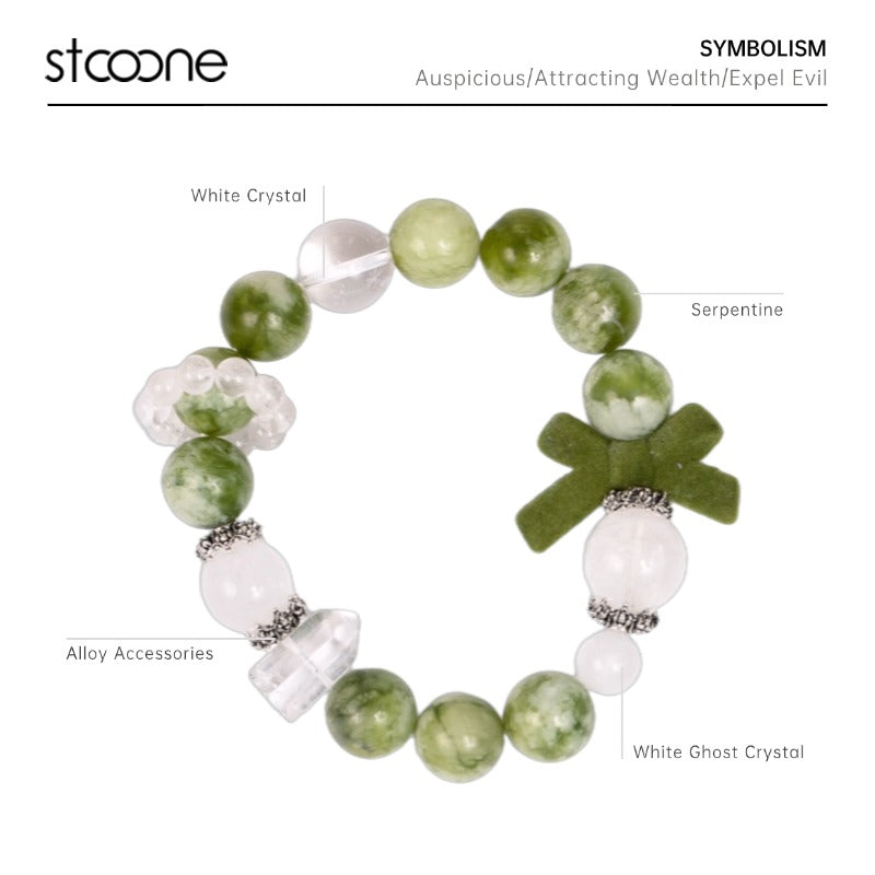 Serpentine/crystal bracelet ORIGINAL DESIGN BRAND Natural/Unique/handmade Lucky Charm, Energy Balancing, Great Gift, Trendy Accessories