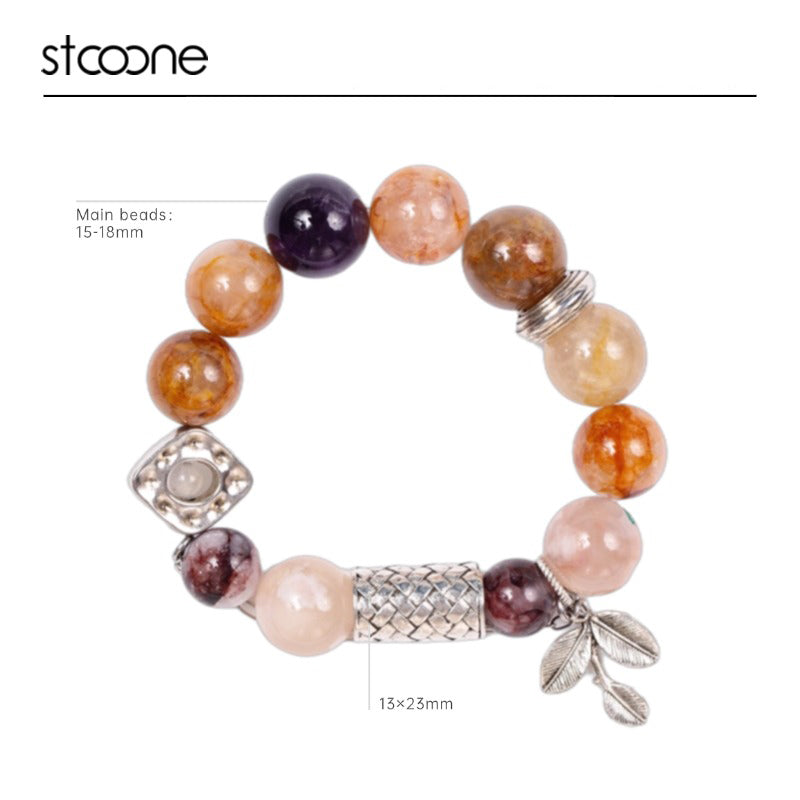 Flower Inclusion Crystal bracelet ORIGINAL DESIGN BRAND Natural/Unique/handmade Lucky Charm, Energy Balancing, Good Gift, Trendy Accessories