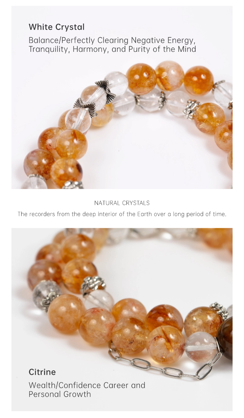 Citrine crystal bead bracelet ORIGINAL DESIGN BRAND Natural/Unique/handmade Lucky Charm, Energy Balancing, Great Gift, Trendy Accessories